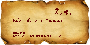 Körözsi Amadea névjegykártya